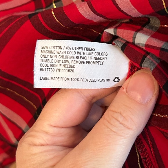 Ava & Viv Red Plaid Shirt - Picture 7 of 10